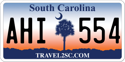 SC license plate AHI554