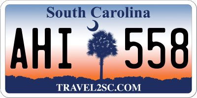 SC license plate AHI558