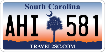 SC license plate AHI581
