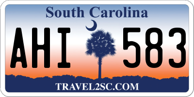 SC license plate AHI583