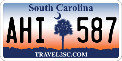 SC license plate AHI587