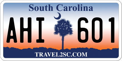 SC license plate AHI601