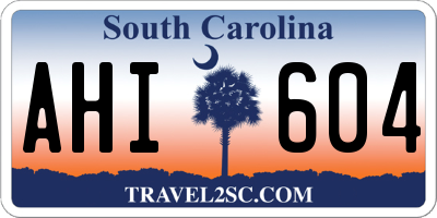 SC license plate AHI604