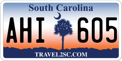 SC license plate AHI605
