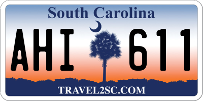SC license plate AHI611