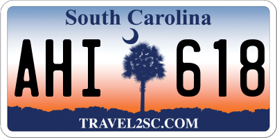 SC license plate AHI618