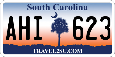 SC license plate AHI623