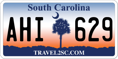 SC license plate AHI629