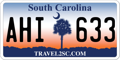 SC license plate AHI633