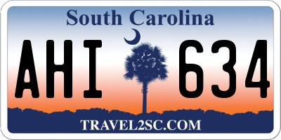 SC license plate AHI634