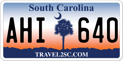 SC license plate AHI640
