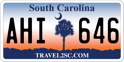 SC license plate AHI646