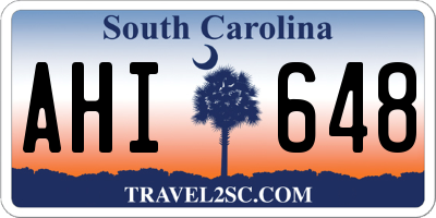 SC license plate AHI648