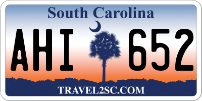 SC license plate AHI652
