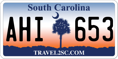 SC license plate AHI653
