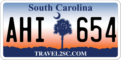 SC license plate AHI654