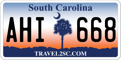 SC license plate AHI668