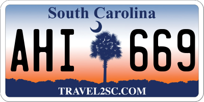SC license plate AHI669