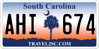 SC license plate AHI674