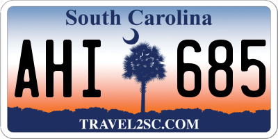SC license plate AHI685