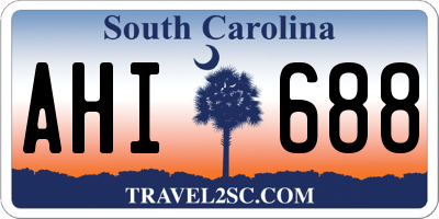 SC license plate AHI688