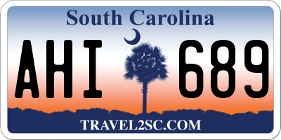 SC license plate AHI689