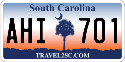 SC license plate AHI701
