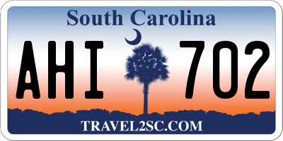 SC license plate AHI702