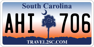 SC license plate AHI706