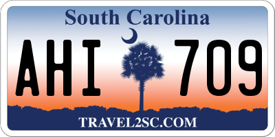 SC license plate AHI709