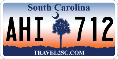 SC license plate AHI712