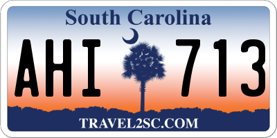 SC license plate AHI713