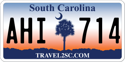 SC license plate AHI714