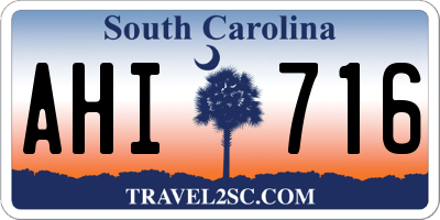 SC license plate AHI716