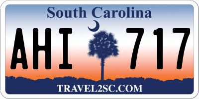 SC license plate AHI717