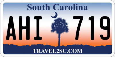 SC license plate AHI719