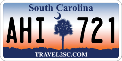 SC license plate AHI721