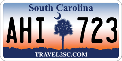 SC license plate AHI723