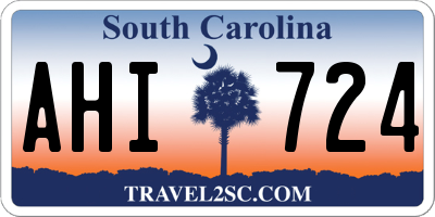 SC license plate AHI724