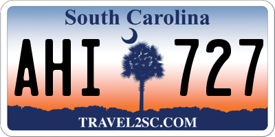 SC license plate AHI727