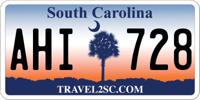 SC license plate AHI728