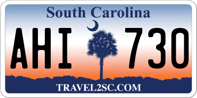 SC license plate AHI730