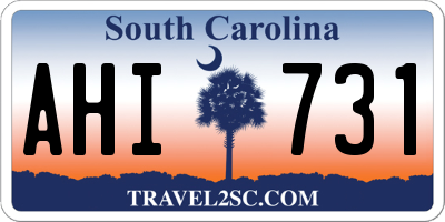 SC license plate AHI731