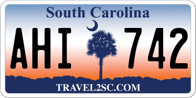 SC license plate AHI742
