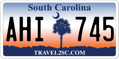 SC license plate AHI745