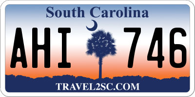 SC license plate AHI746