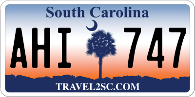 SC license plate AHI747