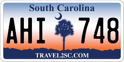 SC license plate AHI748