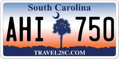 SC license plate AHI750