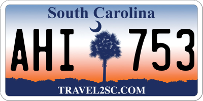 SC license plate AHI753